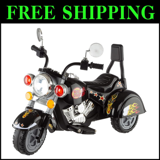 Battery-Powered Kids Motorcycle with Reverse, Headlights & Sound Effects