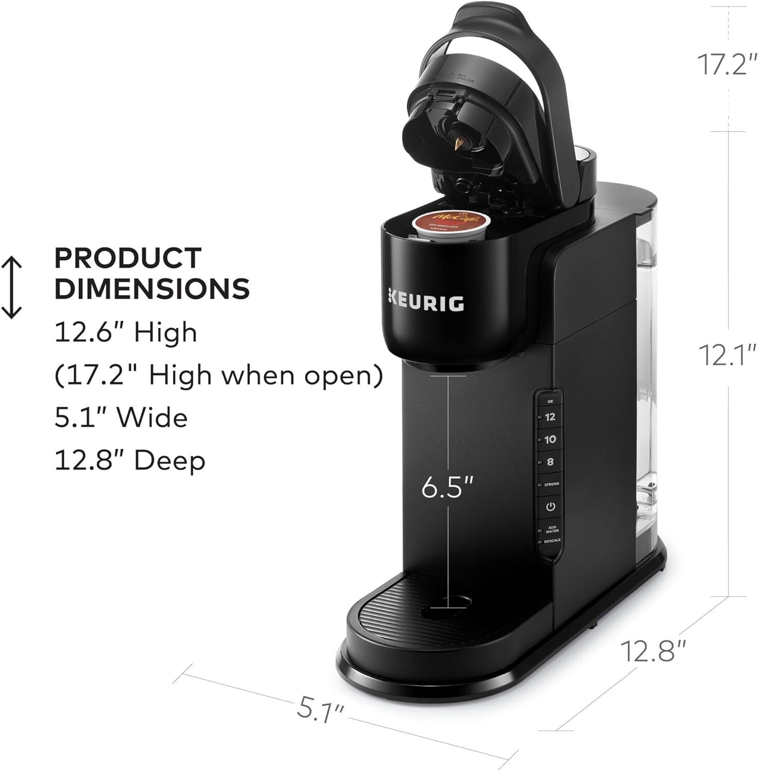 Efficient Single Serve Coffee Maker with Strong Brew & Reusable Filter