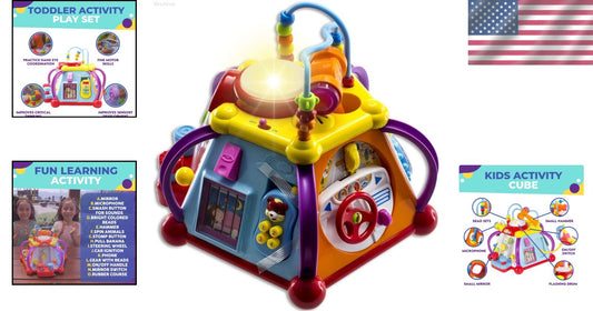 Interactive Educational Activity Cube for Toddlers Aged 1-3 - 15 Engaging Sides