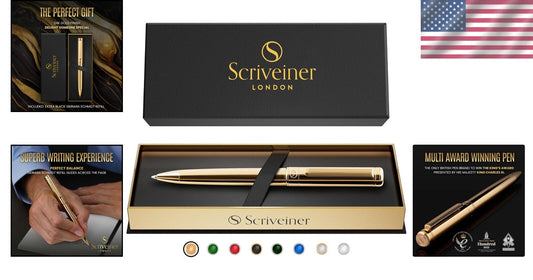 Elegant 24K Gold Ballpoint Pen with Schmidt Refill - Luxury Gift for Him/Her