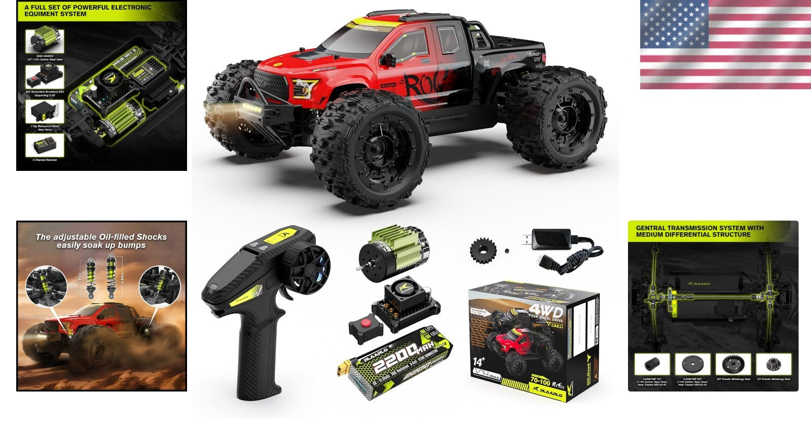 Fast 50 mph 1/14 Brushless RC Truck - All Terrain Waterproof Off-Road Adventure
