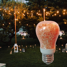 Load image into Gallery viewer, Unique Himalayan Salt Light Bulbs - Dimmable E26, 60W Equivalent, Calming Amber