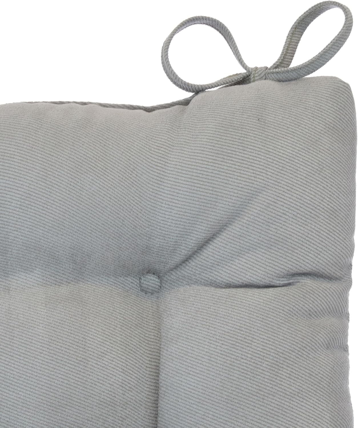 Plush 2-Piece Rocking Chair Cushion Set - Non-Slip Design in Twillo Gray, 17"