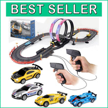 Load image into Gallery viewer, Ultimate 19ft Slot Car Racing Set with LED Loops &amp; Lap Counters - Perfect Gift!