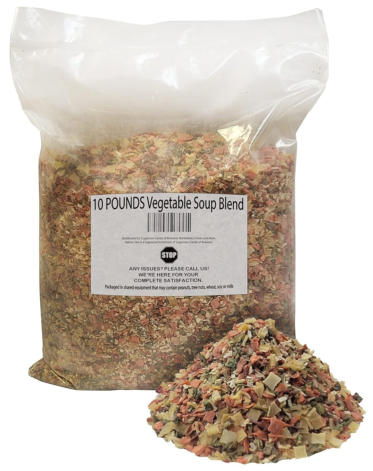 Convenient 10 Pounds Dried Vegetable Soup Mix - Ideal for Camping & Hiking