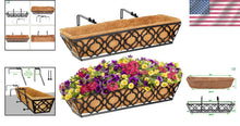 Load image into Gallery viewer, Elegant 24" Planter Boxes with Quatrefoil Design and Coconut Liner - 2 Piece Set