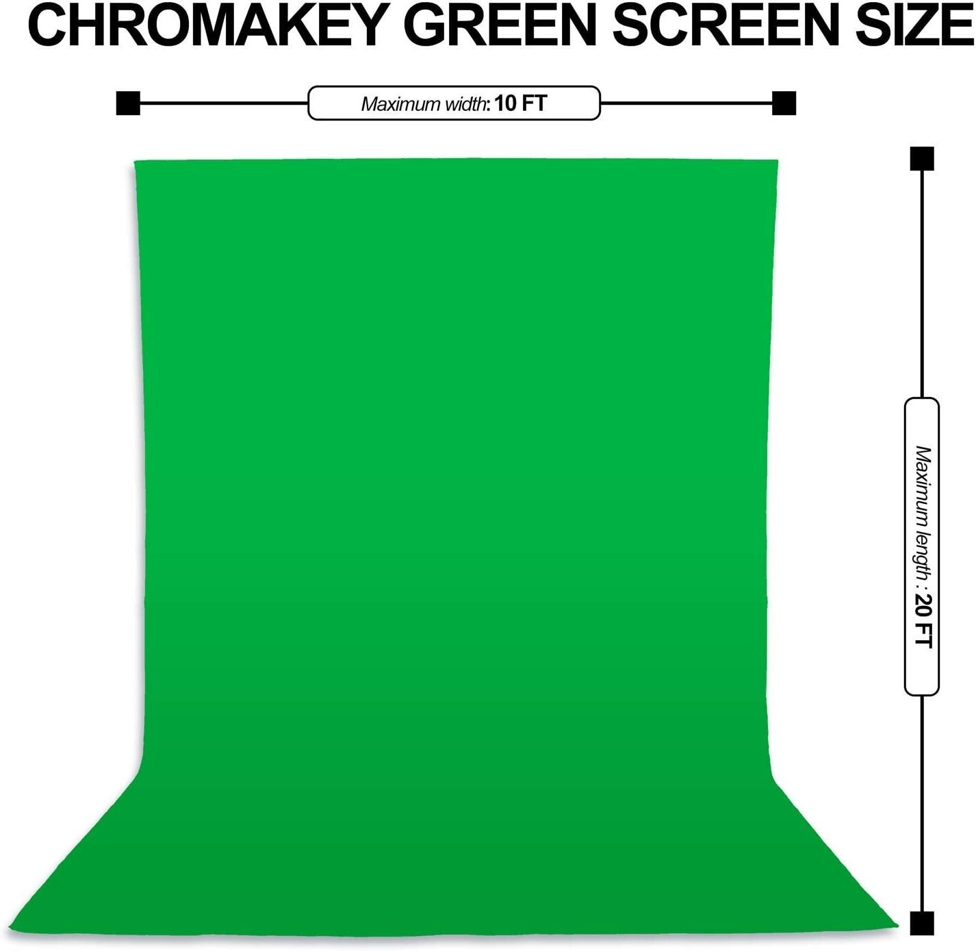 10x20ft Green Screen Backdrop Kit for YouTube & Streaming – Durable & Portable