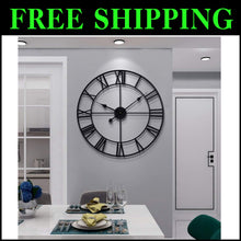 Load image into Gallery viewer, 24" Round Metal Wall Clock - Minimalist Silent Decor for Living Room &amp; Kitchen