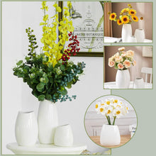 Load image into Gallery viewer, Set of 3 White Ceramic Vases: Elegant Decorative Vases for Modern Homes