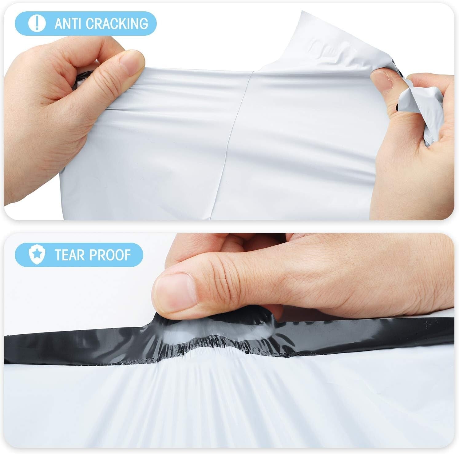 100 Pack Self-Sealing Waterproof Poly Mailers 24x24" for Clothing Shipping