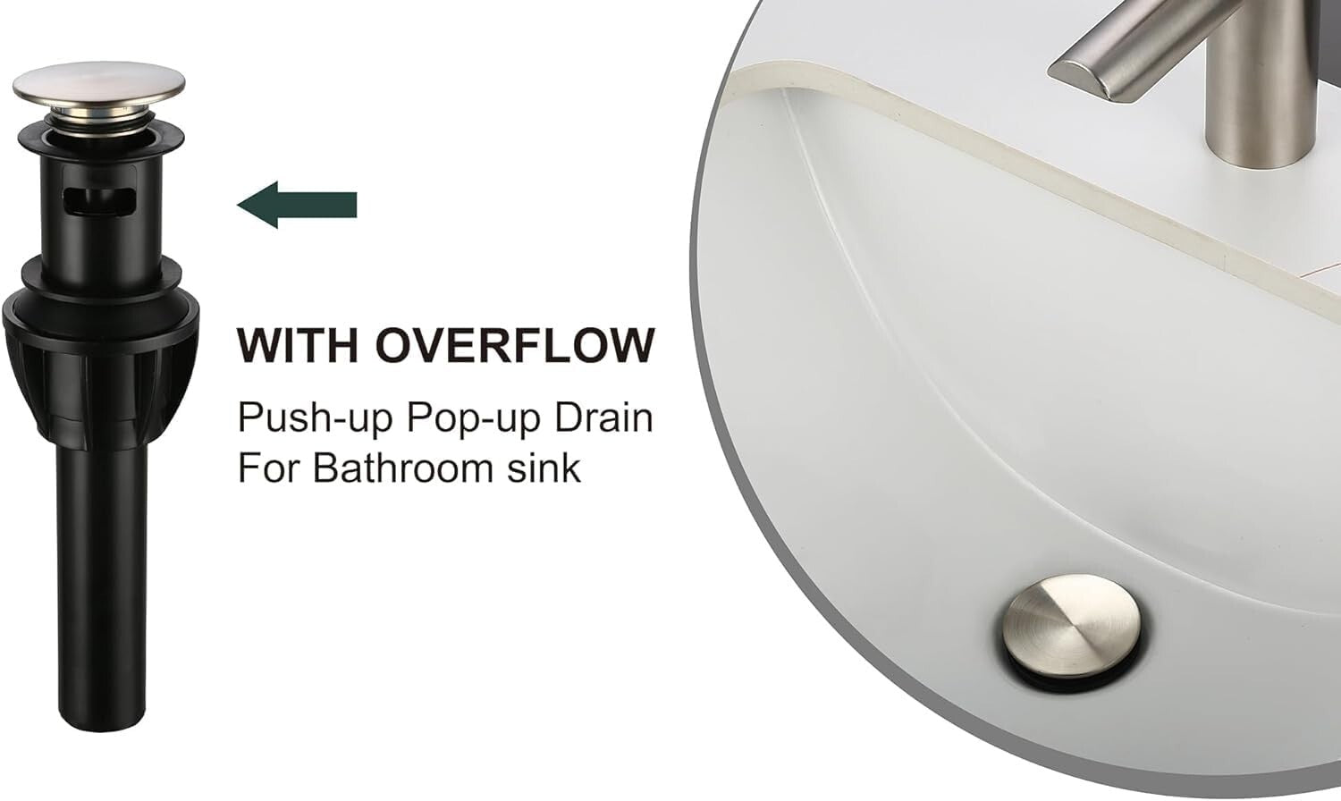 Elegant 2 Handle Brushed Nickel Bathroom Faucet with 360° Swivel & Pop Up Drain