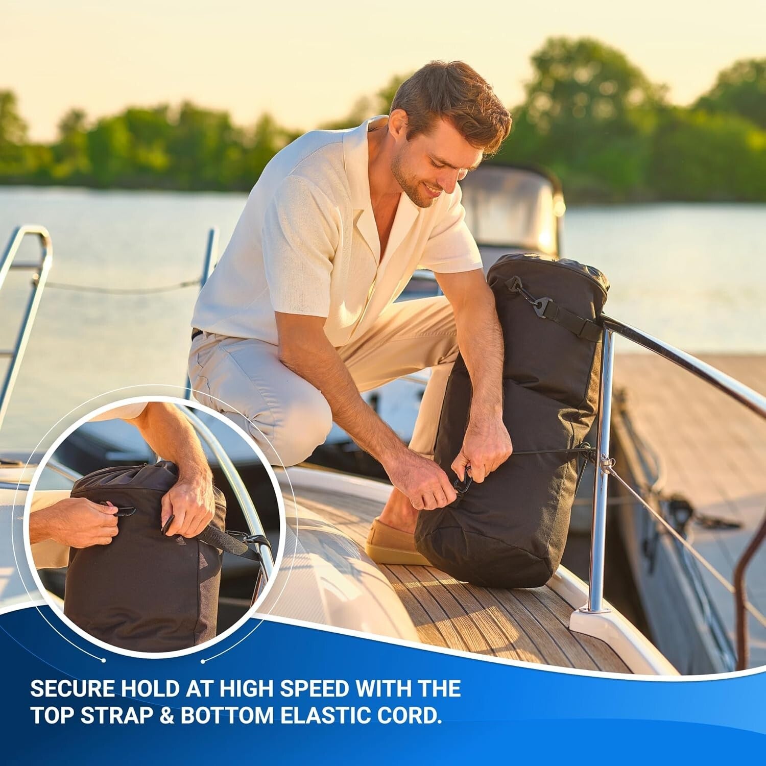 Portable 10-13 Gal Boat Trash Can - Leak Resistant with Easy Storage Options