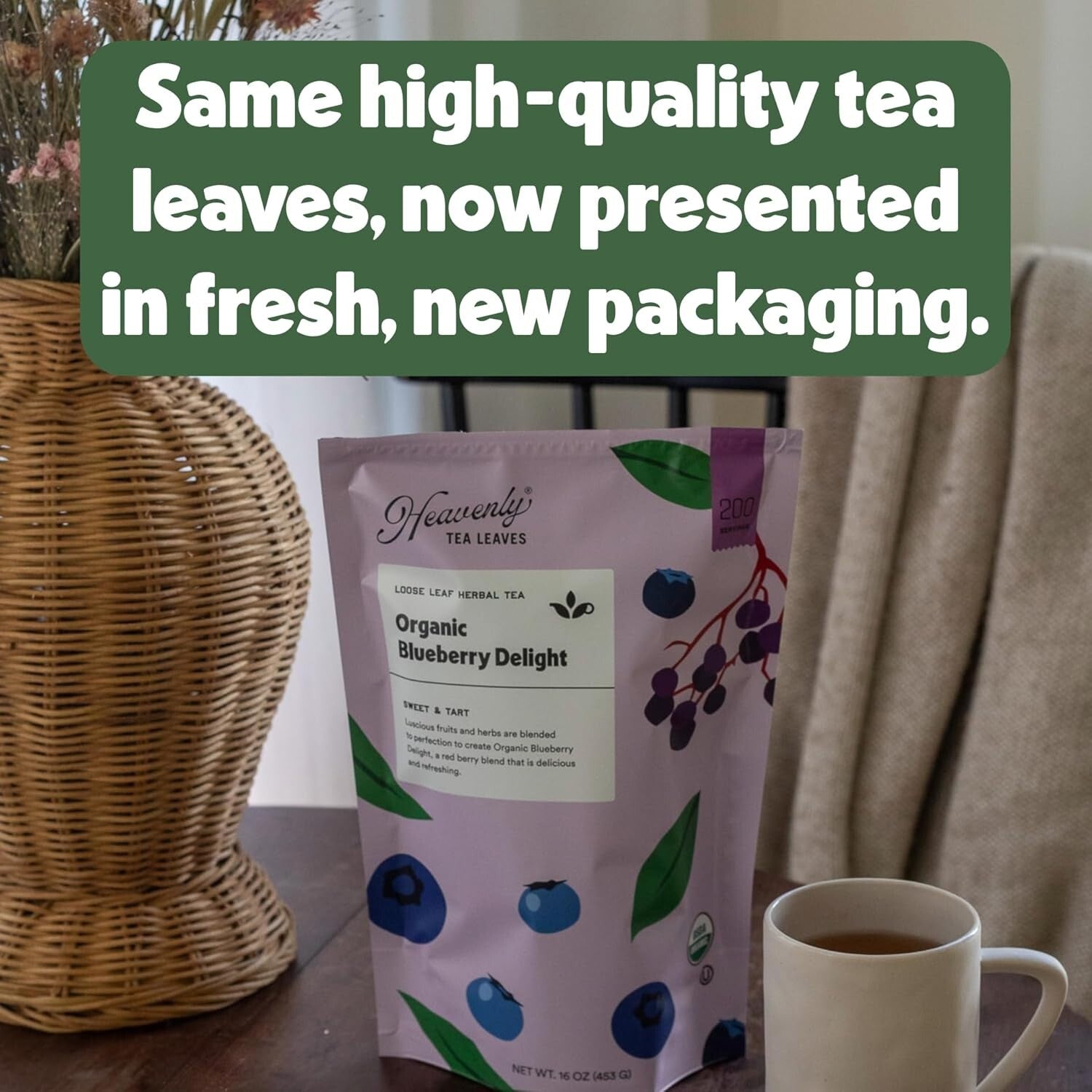 Invigorating Organic Ginger Lemon Green Tea - 1 lb Bulk Pouch, Enjoy Hot or Iced