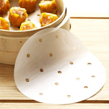 Load image into Gallery viewer, 12-Inch Bamboo Steamer Set with 100 Parchment Liners for Healthy Cooking