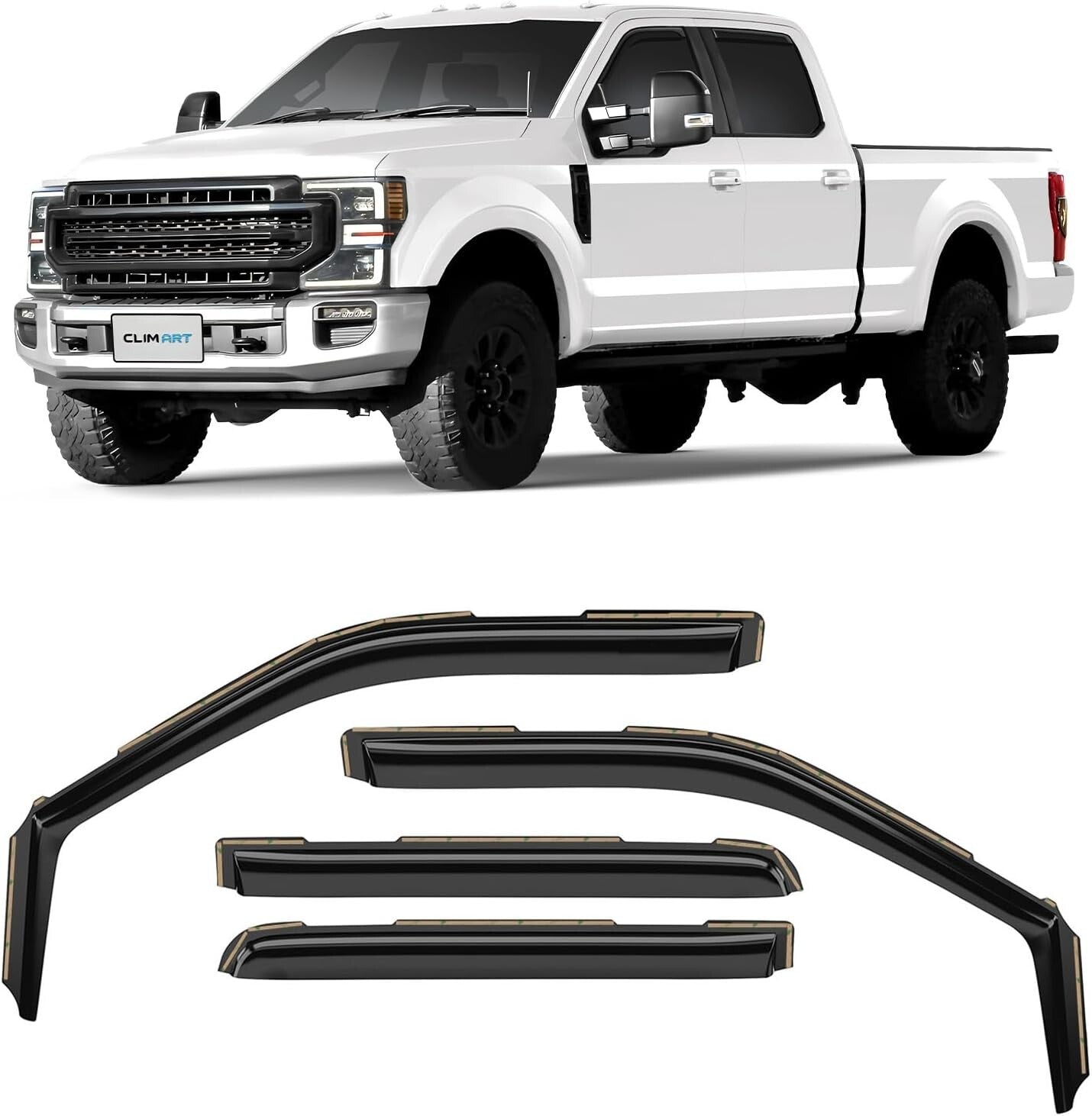 Incredibly Durable Rain Guards for Super Duty Trucks | No-Drill Install Solution
