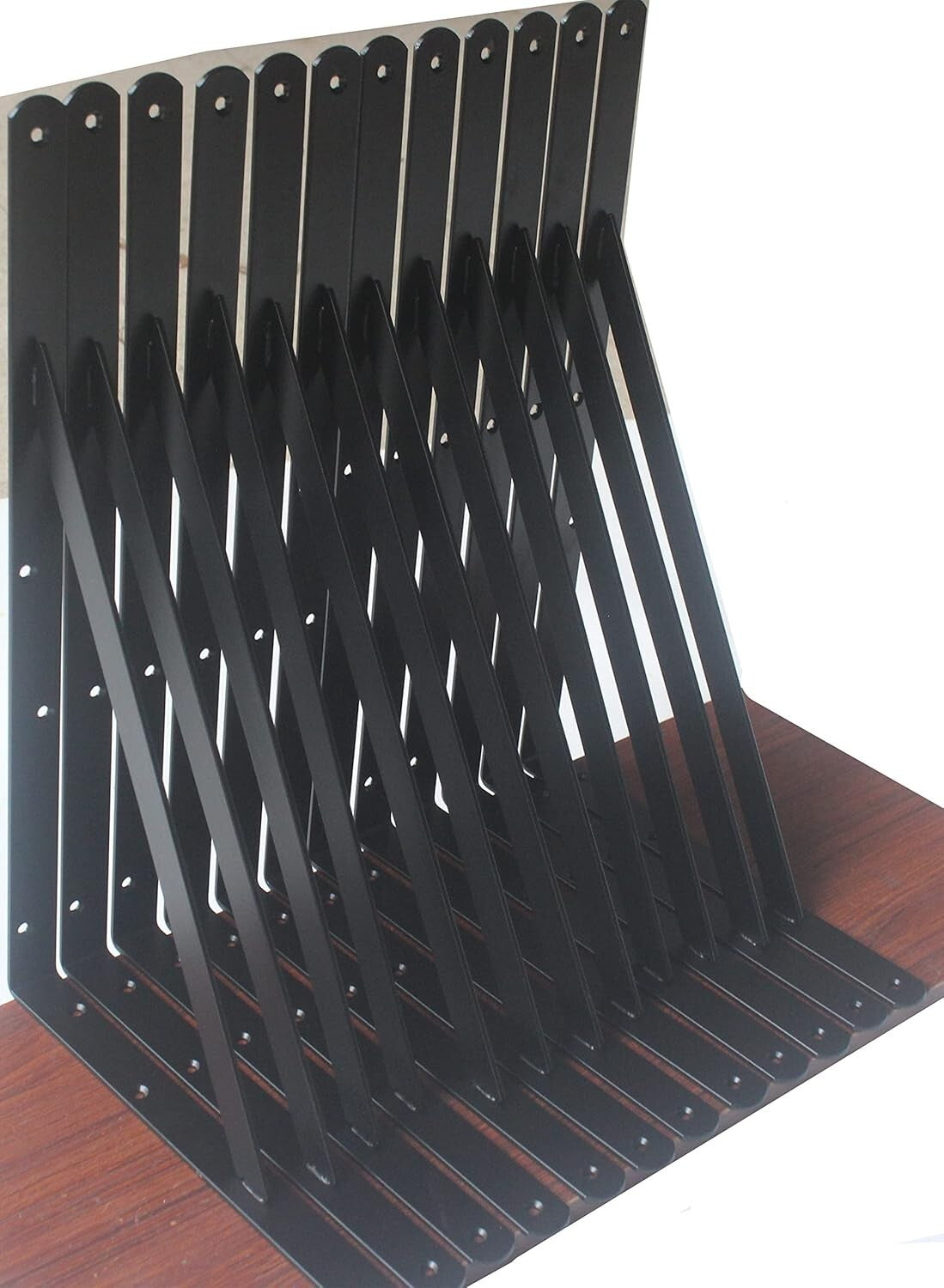 Durable Metal Shelf Support Brackets - 16 Pack, 22x12" for Maximum Organization