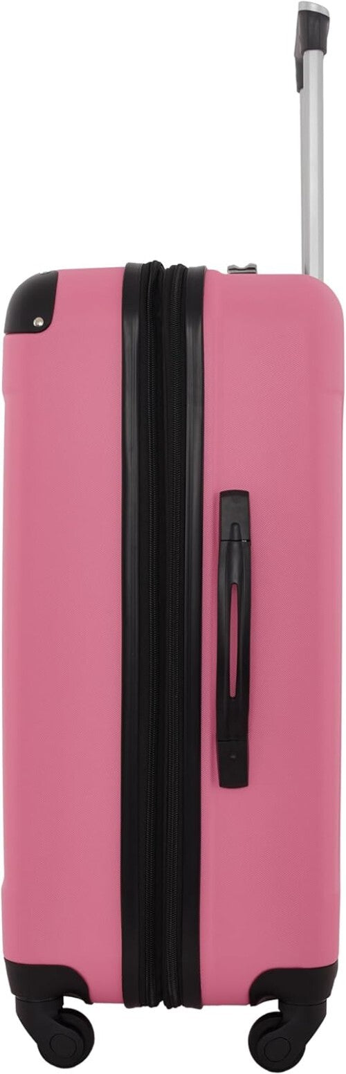 Vibrant Hot Pink Chicago 5-Piece Expandable Luggage Set with Smooth-Glide Wheels