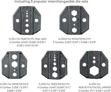 Load image into Gallery viewer, Professional 5-Dies RF Coax Quick Change Tool Kit: Crimper, Cutter, Stripper