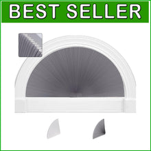 Load image into Gallery viewer, Customizable Half-Round Blackout Pleated Shades for Arch Windows - Dark Gray