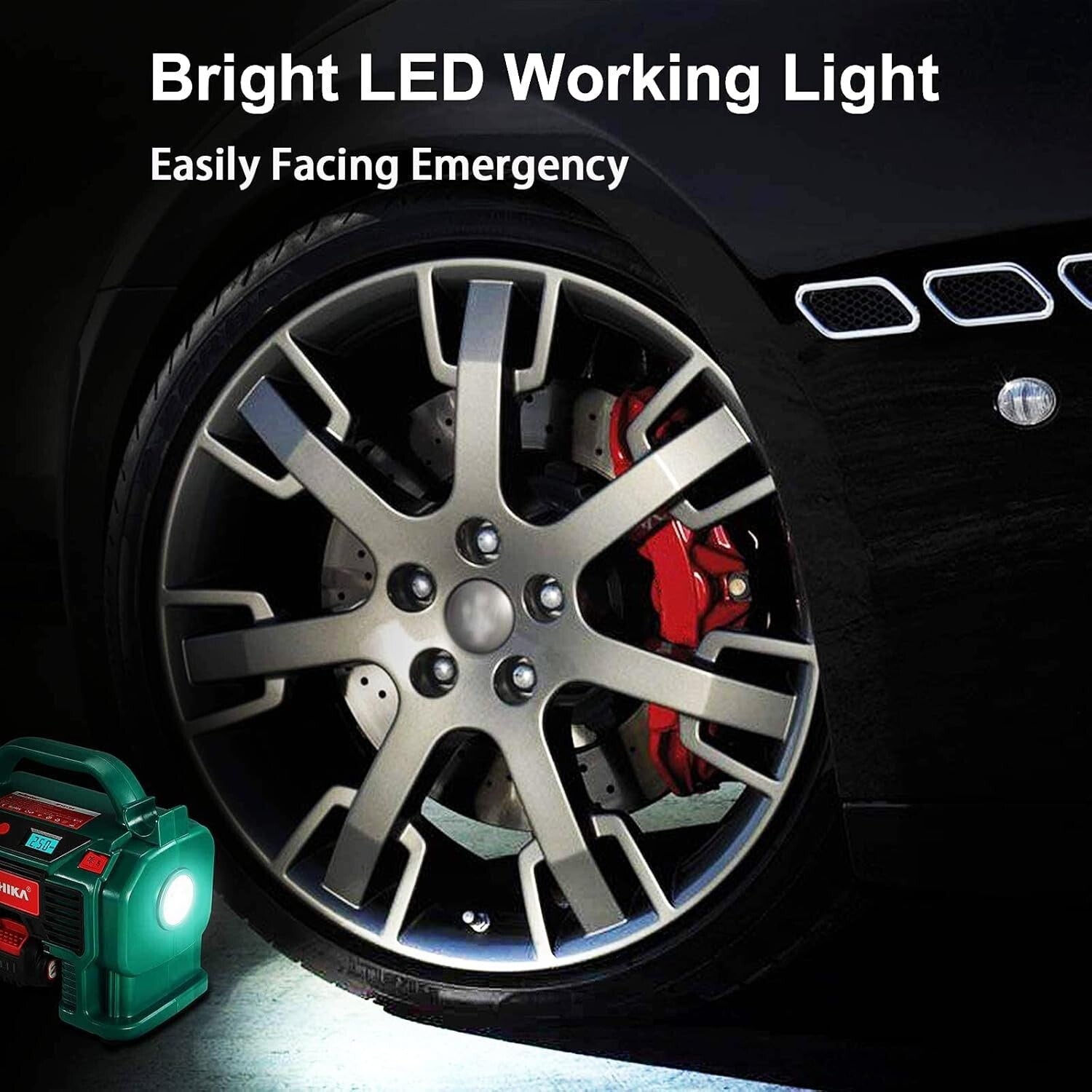 HYCHIKA 20V Air Compressor: 2-Ways Power, 160 PSI & Fast Charging Capability