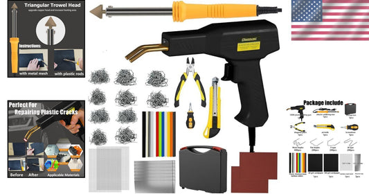 All-in-One Plastic Repair Kit - 100W Welder, Staples & Accessories Included