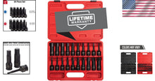 Load image into Gallery viewer, 20-Piece 1/2" Drive Impact Hex Driver Set: SAE &amp; Metric, Cr-Mo Steel Quality