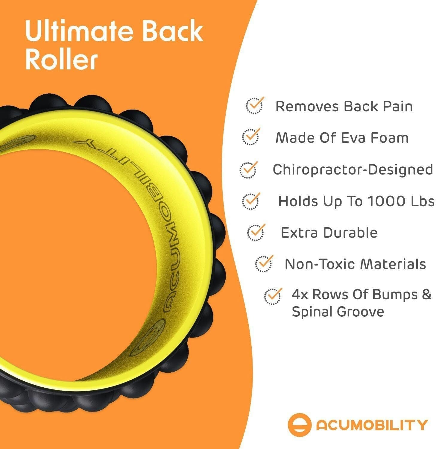 Durable 11" Back Cracker Wheel - Ideal for Pain Relief & Total Body Stretching