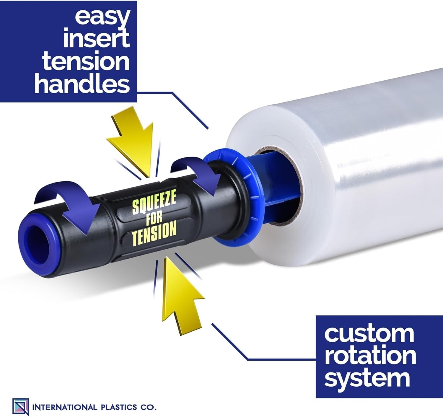 15" Plastic Stretch Film Wrap with Extended Handles - 1200ft Heavy-Duty Pack