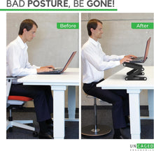 Load image into Gallery viewer, WorkEZ Portable Laptop Stand with Cooling Feature - Adjustable Height Desk Riser