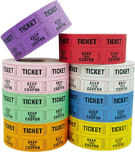 Load image into Gallery viewer, Rainbow 8000 Pairs Double Roll Raffle Tickets - Clear Numbering &amp; Writable