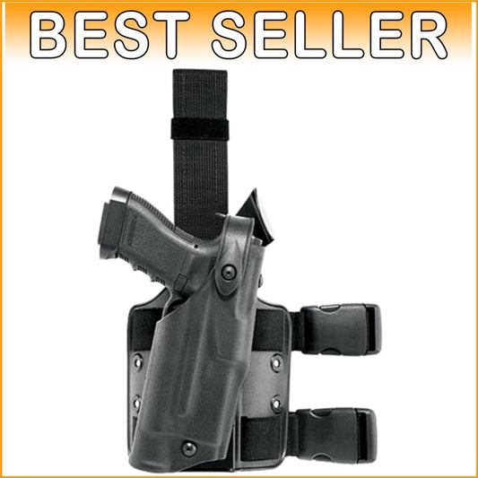 Black Adjustable Tactical Leg Holster for Glock 17/22 with ALS and SLS Security