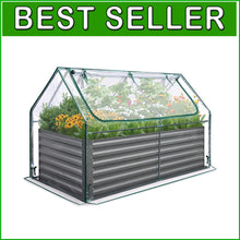 Load image into Gallery viewer, Galvanized Raised Garden Bed with Breathable Cover - Ideal for Year-Round Growth