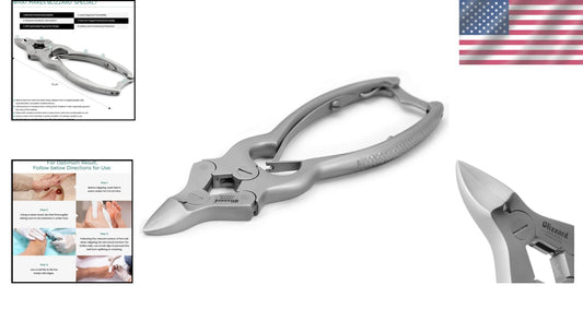 Double Action German-Forged Toenail Clippers - Podiatrist-Approved 6 inch Tool