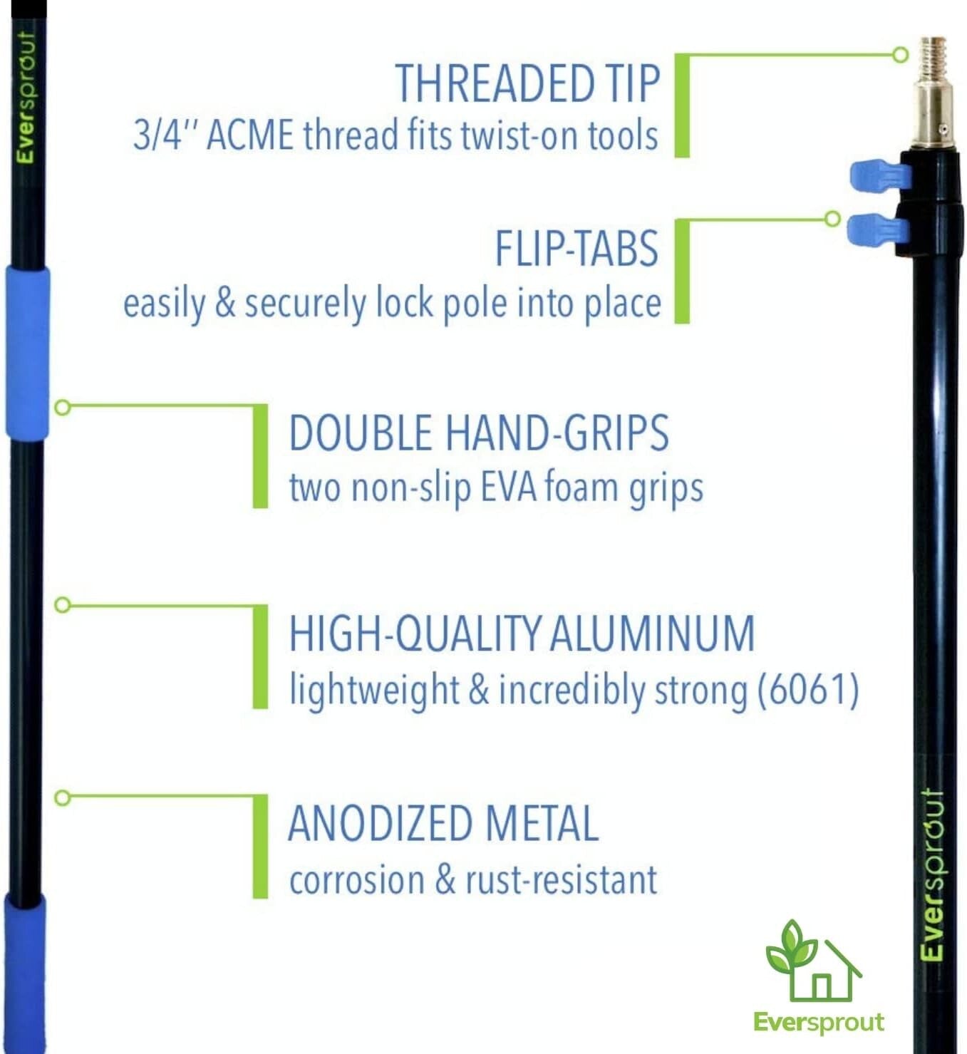 Durable Cobweb Duster with 12ft Extension Pole for Easy High Ceiling Cleaning