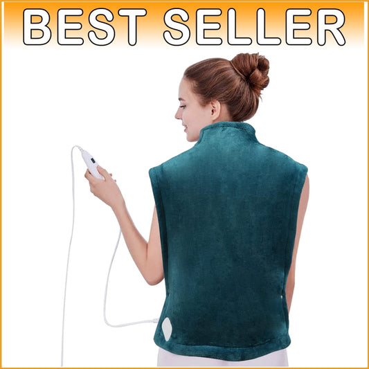 Electric Heating Pad 26"x35" for Neck, Shoulders & Back Pain Relief - Dark Green