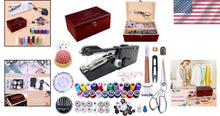 Load image into Gallery viewer, Elegant 153-Piece Mini Sewing Machine Kit in Stylish Wooden Box - Ideal Gift