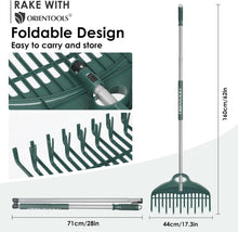 Load image into Gallery viewer, Compact Foldable Garden Rake with Ergonomic Handle - Effortless Leaf Cleanup