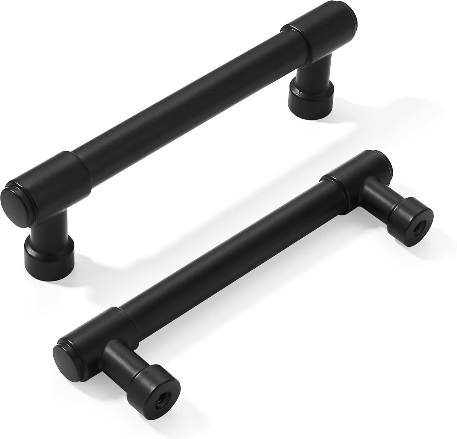 Stylish 10-Pack Matte Black Cabinet Handles - 3.5 Inch Center for Versatile Use