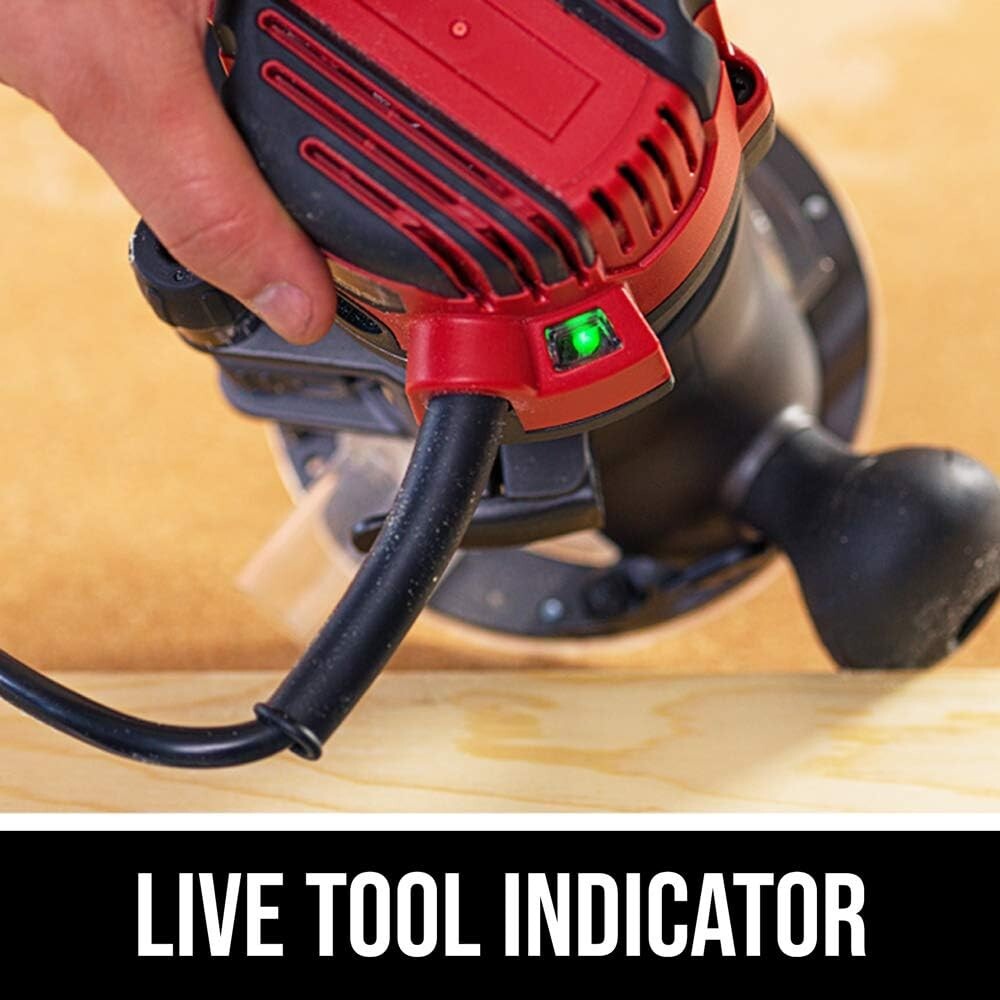 Ergonomic 10 Amp Corded Router with Dust Extraction and Micro-Depth Control