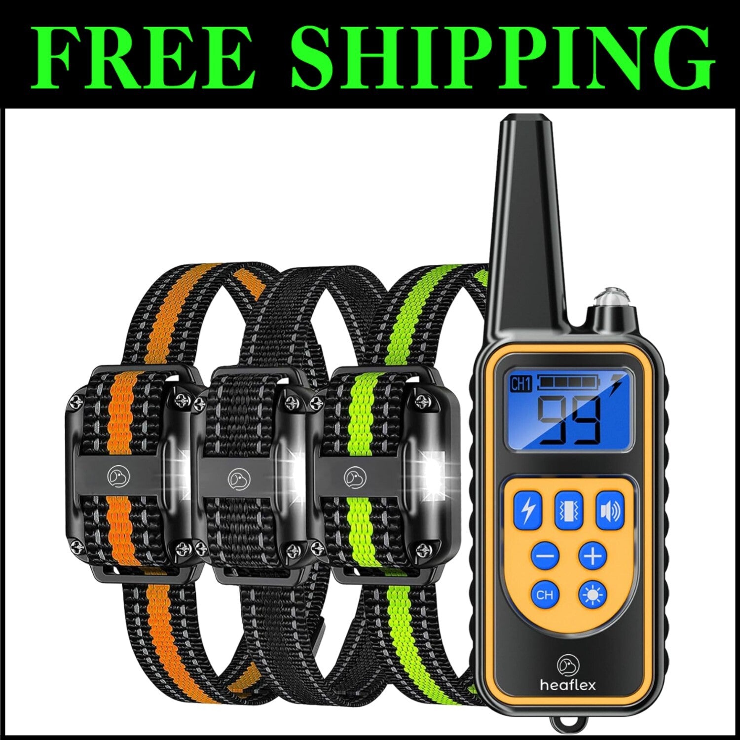 Multi-Dog Training Collar Kit: Waterproof Remote with Beep, Vibration, Shock