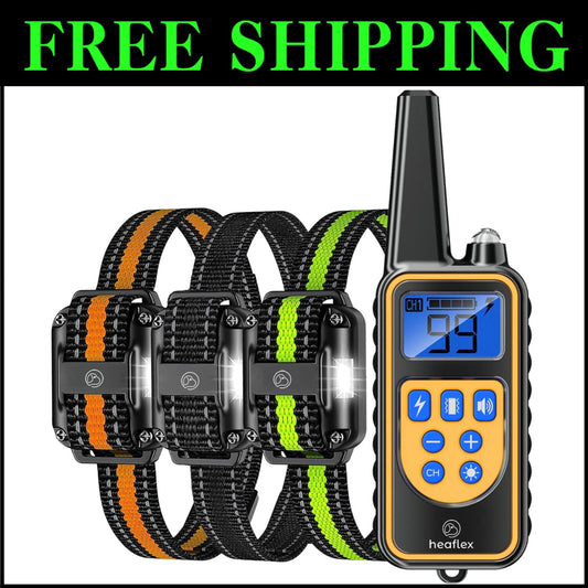 Multi-Dog Training Collar Kit: Waterproof Remote with Beep, Vibration, Shock