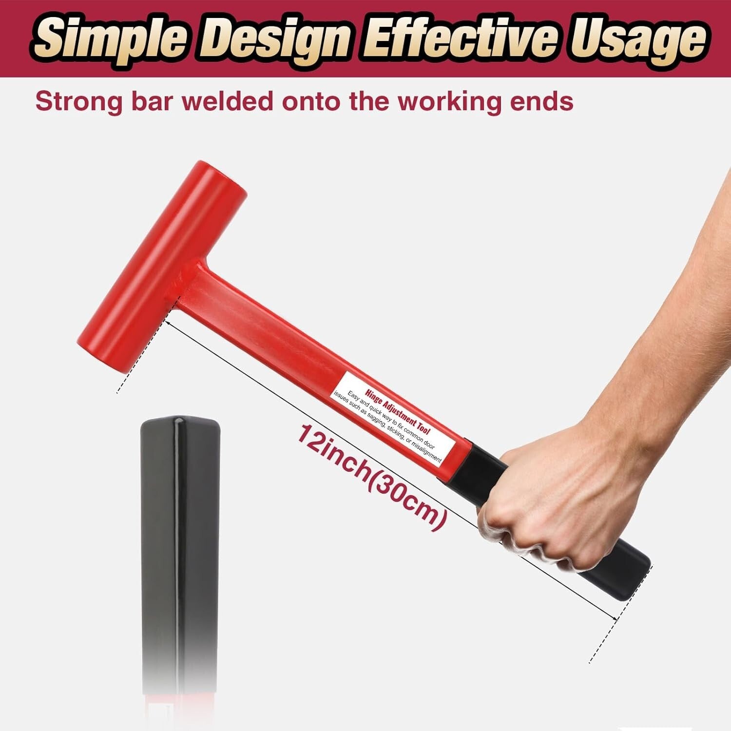 Powder-Coated Commercial Door Hinge Tool with Rubber Handle for Precision