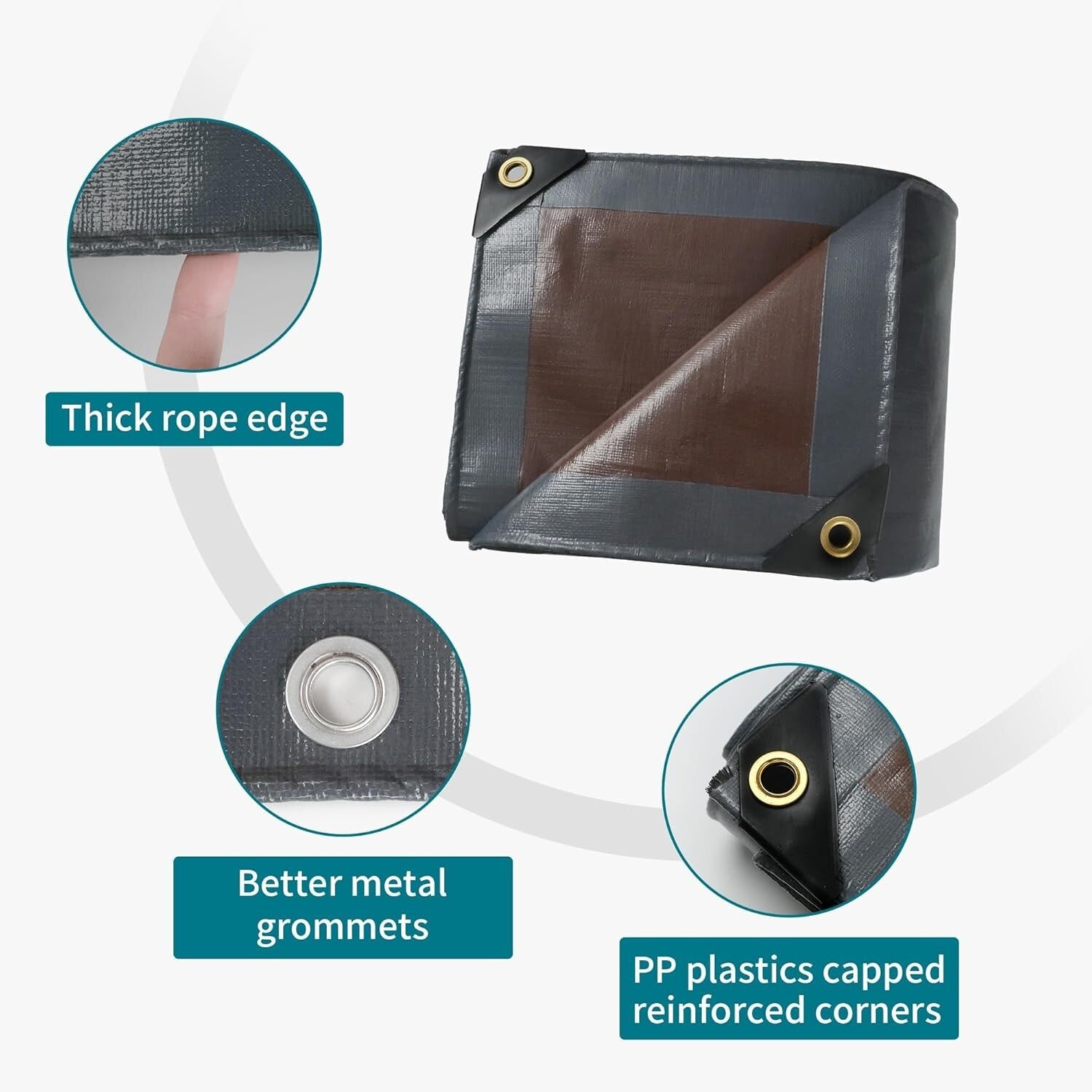 All-Weather 10x10 Feet Heavy Duty Tarp - Waterproof, UV and Tear Resistant