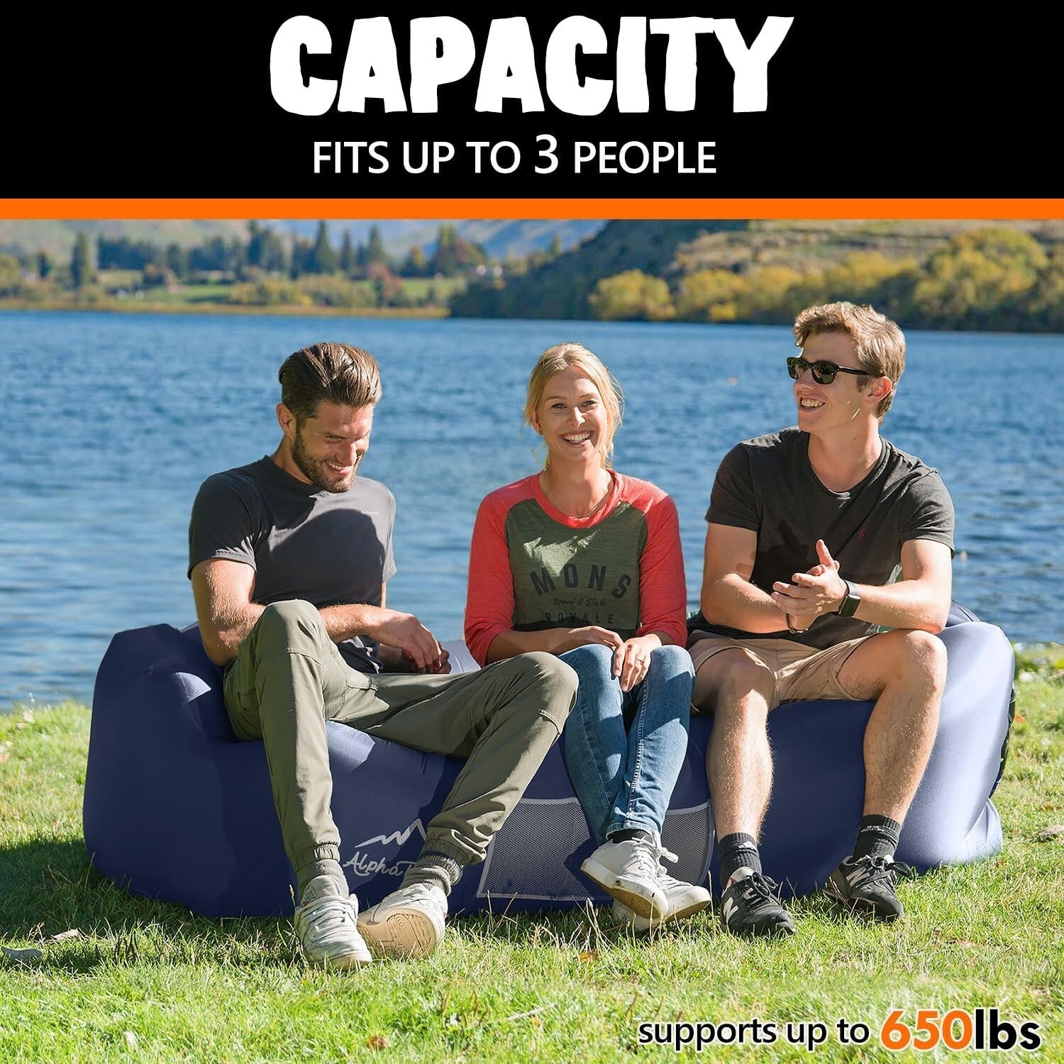 Extra-Large Inflatable Hammock Chair - Water Resistant & Weight Capacity 650 lbs