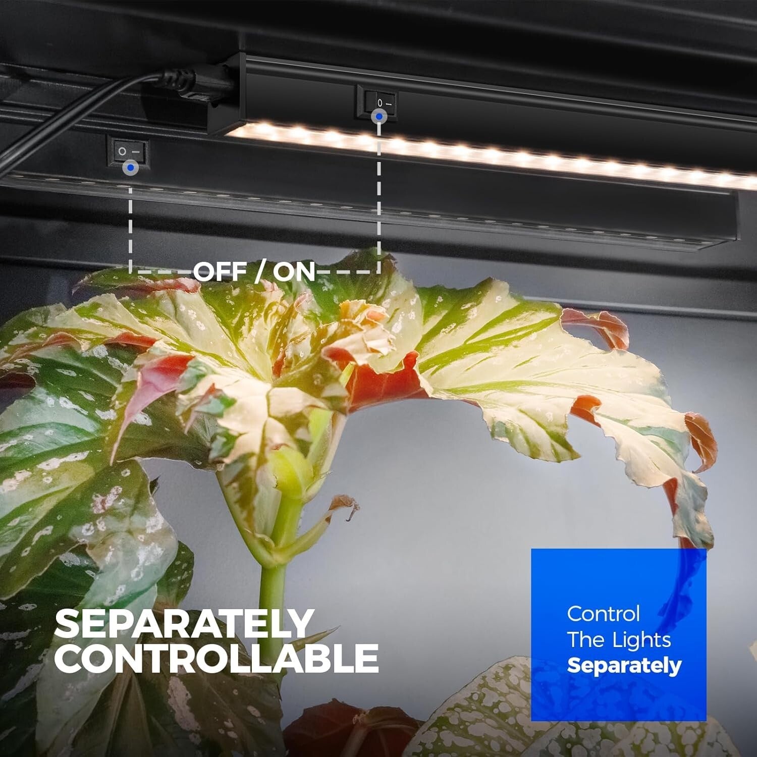 1ft Full Spectrum Grow Light Strips - Modern Yellow LED for Indoor Plant Growth