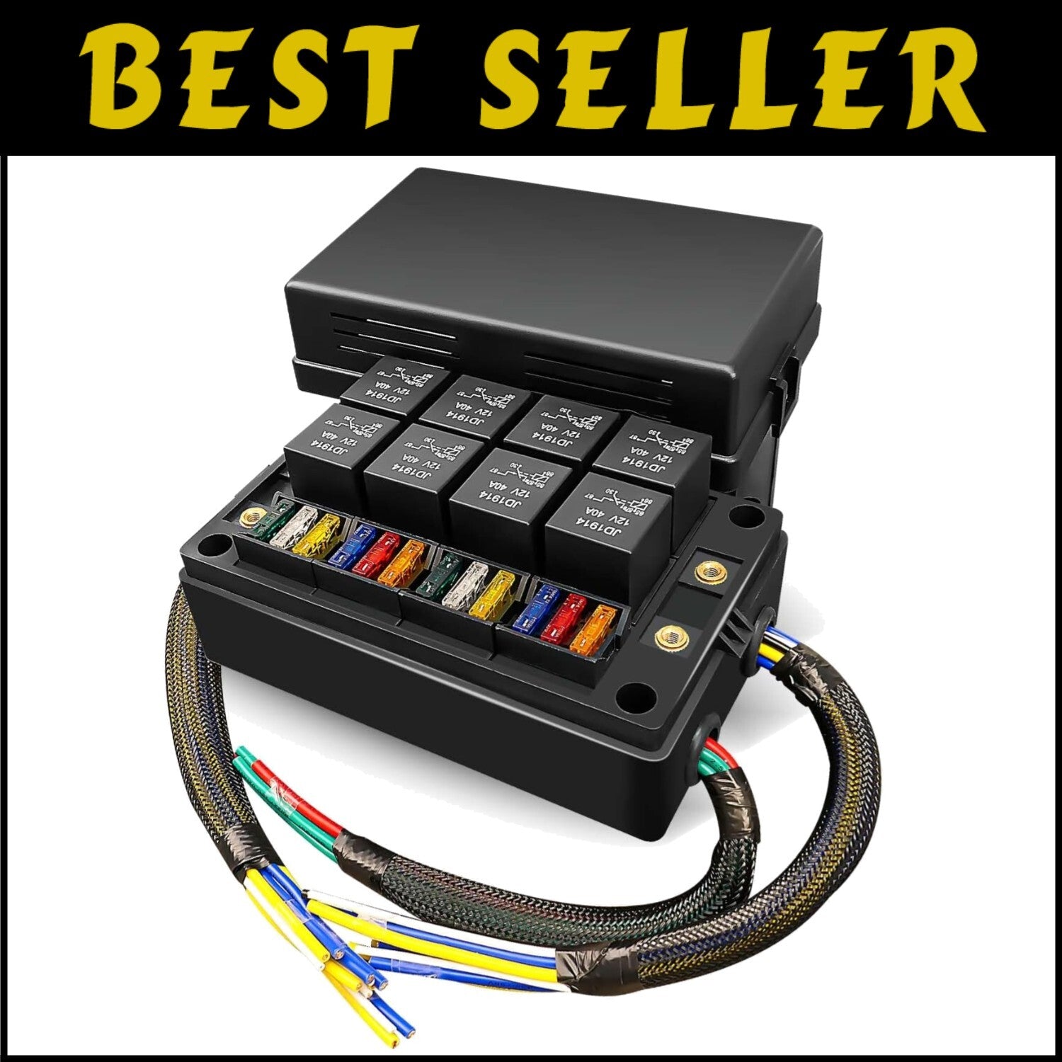 IP65 Rated Relay Fuse Holder with Pre-Wired Harness - Perfect for Trucks & Boats