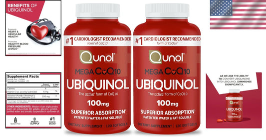240 Count Softgels of Ubiquinol CoQ10 100mg - Cardiologist Recommended Formula