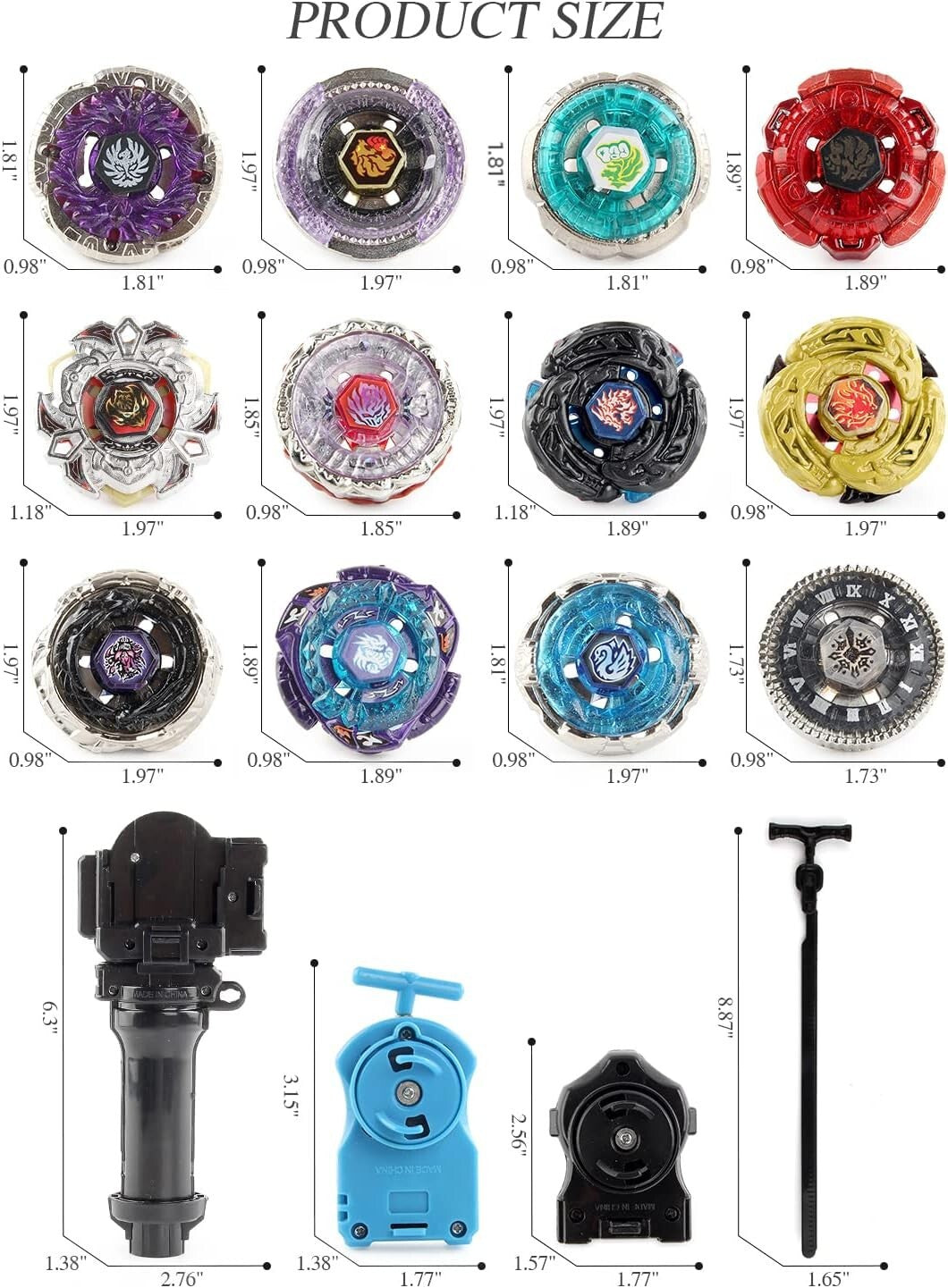 Battling Top Toy Set with 12 Spinning Tops & 3 Launchers - Gift for Kids Ages 6+