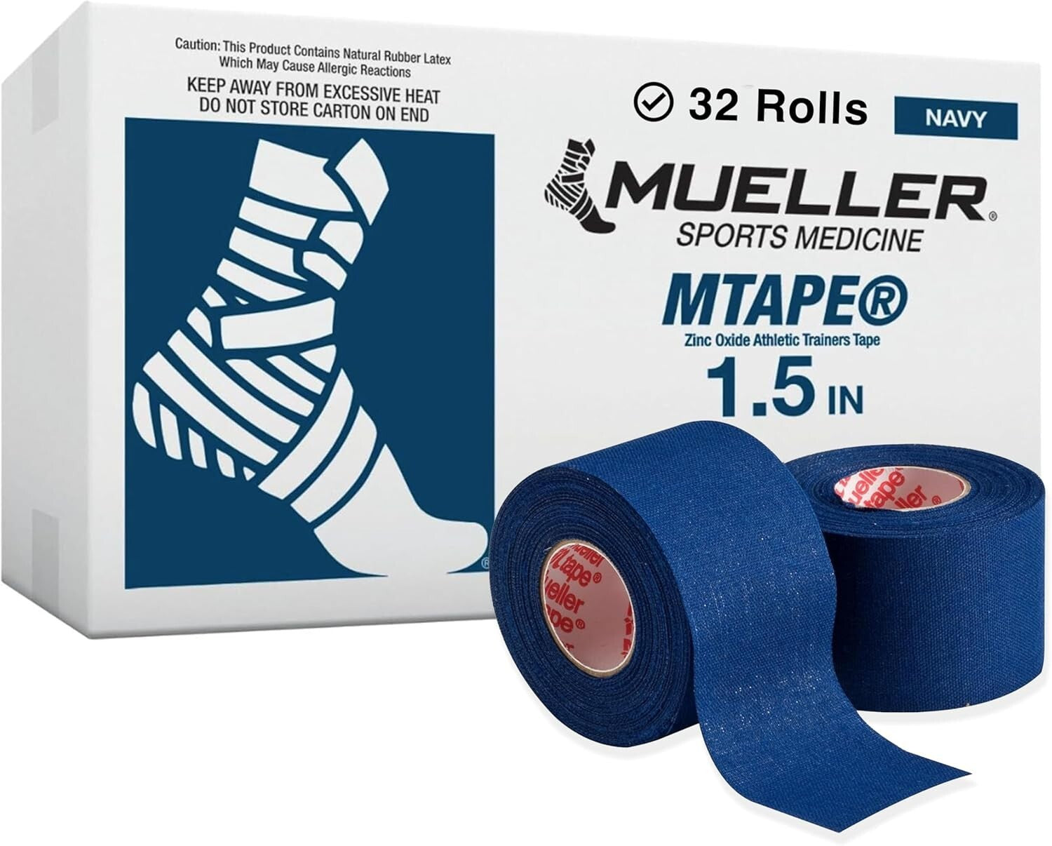 Durable Water-Resistant Athletic Tape - 32 Rolls, Easy Tear for Quick Support