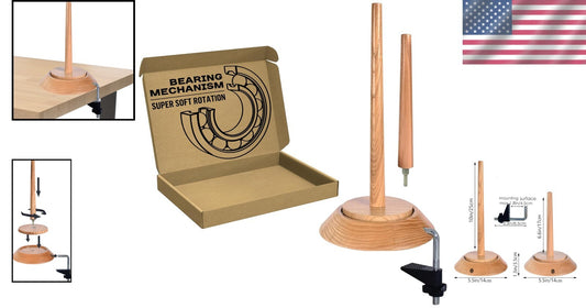 Versatile Yarn Holder with Bearing Spinner & Table Clamp for Jumbo Yarn Projects